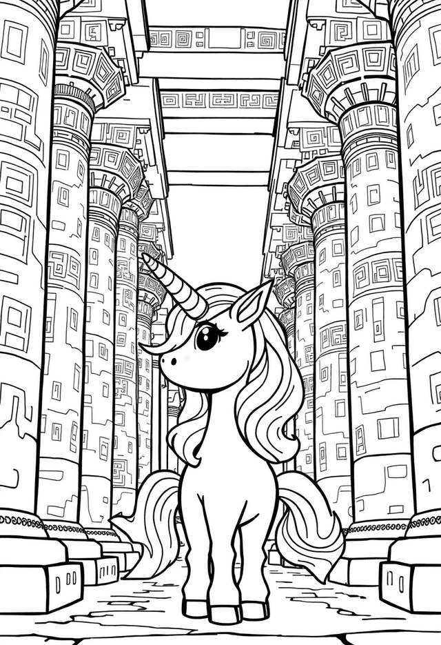 Unicorn kleurplaat voorbeeld