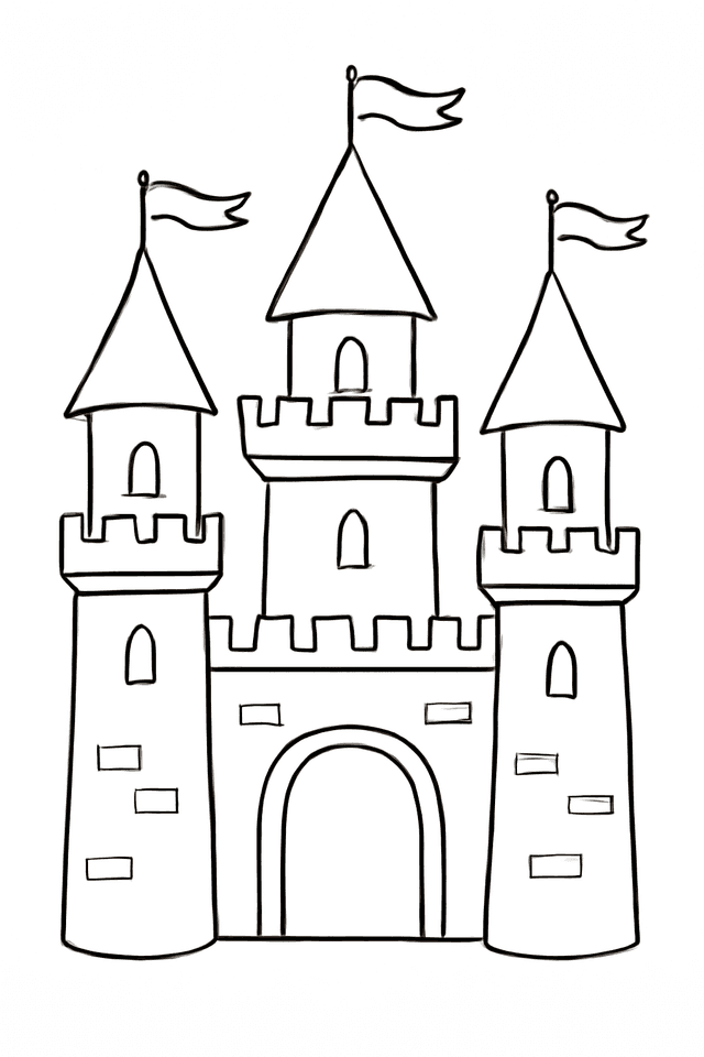 Kasteel kleurplaat voorbeeld